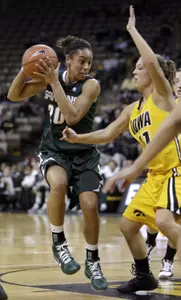 Senior Brittney Thomas scored a season-high 17 points in the Spartans' 66-64 loss at Iowa on Thursday.