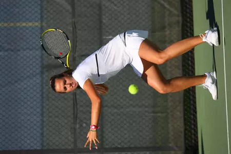 Sophomore Michaela Silesova recorded a singles victory today for the Spartans.