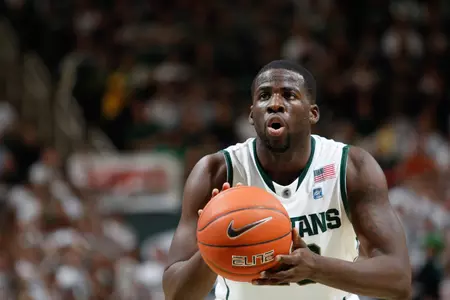 Draymond Green hit what ended up being the winning shot for the Spartans in the last few seconds of the game.
