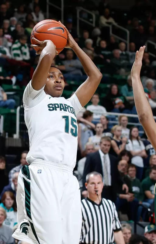 Senior Cetera Washington hosts her Get To Know Her day on Thursday at the Breslin Center.
