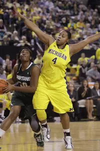 Lykendra Johnson hit 17 points and had 17 rebounds in Sunday's win over Michigan.