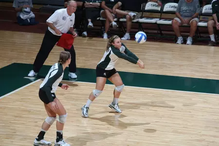 Freshman Kori Moster led all individuals on the night with her 11 digs.