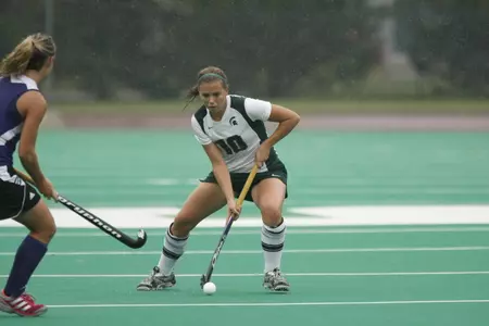 Becky Stiles scored the overtime game-winning goal in the Spartan's first home game this season against Kent State.
