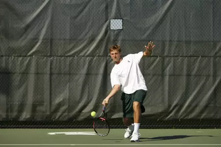 Senior Austin Brooks advanced in doubles play with partner Aaron Pfister