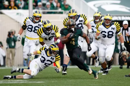 Edwin Baker set season highs for carries (26) and rushing yards (167) in MSU's 28-14 victory over No. 11 Michigan.
