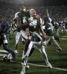 Keith Nichol and B.J. Cunningham celebrate following the win.