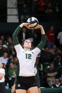 Sophomore Kristen Kelsay and the Spartans continue their homestand hosting Wisconsin and No. 14 Minnesota this weekend.