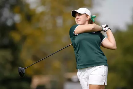 Caroline Powers tied a school record on Saturday by shooting a 4-under 68.
