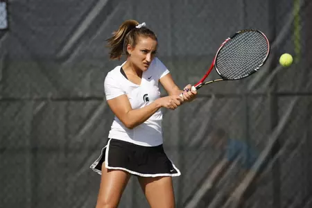 Nicole Herzog tallied a singles and doubles win in the first day of competition.