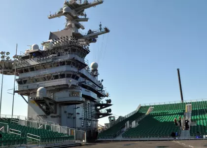 MSU and UNC will square off on the flight deck of the USS Carl Vinson.