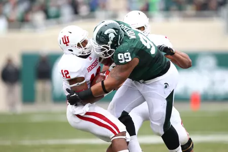 Jerel Worthy has recorded a tackle for loss in eight of Michigan State's 13 games in 2011.