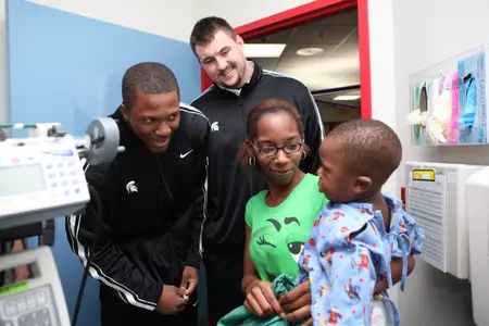 Bennie Fowler and Skyler Burkland visited the St. Joseph's Children Hospital of Tampa on Tuesday.