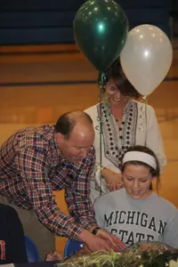 Future Spartan, Kelsey Buese signs her National Letter of Intent for the fall of 2012.