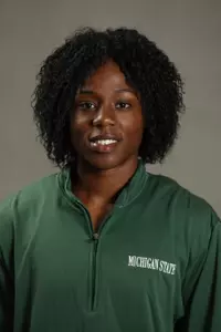 Leslie Aririguzo was one of two Spartans to win an event on Saturday as she placed first in teh 60-meter hurdles with a time of 8.53.