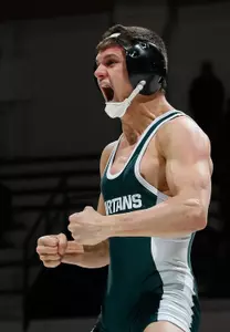 Olanowski ecstatic after his first pin of the season.