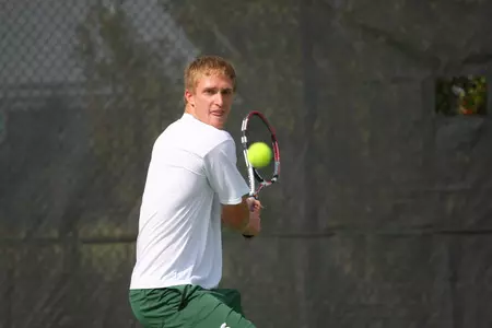 John Stratton earned two wins for the Spartans over Ball State with one in both singles and doubles action.