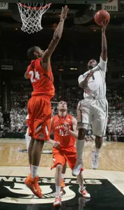 Kalin Lucas finished the game as the Spartans' top scorer with 25 points.