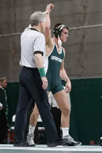 No. 20 Dan Osterman defeated No. 10 Cole Schmitt of Wisconsin the 149-pound match on Sunday at Jenison Field House.