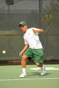 Freshman Drew Lied earned one of four crucial singles victories for the Spartans.