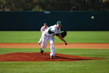Tony Bucciferro threw the fourth complete game of his career on Saturday at Evansville, but still suffered his first loss of the season as the Spartans fell, 2-0.