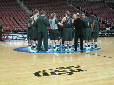 The Spartans held a 90-minute practice at the INSIGHT Bank Arena on Saturday afternoon.