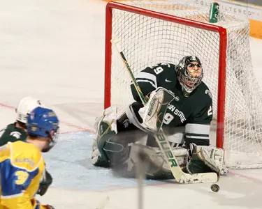 Drew Palmisano made 34 saves