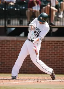 Jeff Holm was 2-for-4 with three RBIs, including the game-winning two-run homer, in MSU's 6-4 win over Minnesota on Sunday at McLane Baseball Stadium.