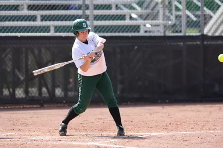 Junior Melanie Bensema recorded her first grand slam in her career in the bottom of the first inning during game one against Oakland.