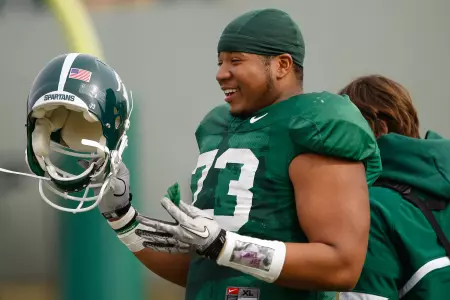 Arthur Ray Jr. was all smiles during his first official practice as a Michigan State Spartan Thursday afternoon.