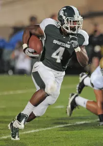 All-Big Ten running back Edwin Baker rushed for 1,201 yards and 13 touchdowns in 2010. (Photo by Mark Cunningham, Getty Images)