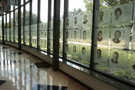 The MSU Athletics Hall of Fame is located inside the Clara Bell Smith Student-Athlete Academic Center.