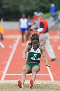 Freshman Ashley Stacey finished second with a leap of 6.21m (20-4 1/2) at the USATF Junior Nationals.