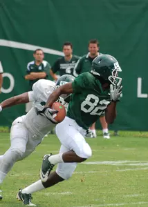 Keshawn Martin had three receptions for 53 yards in the first preseason scrimmage, including this 11-yard TD grab from Kirk Cousins.