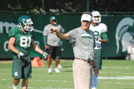 MSU head coach Mark Dantonio met with the media prior to Monday's practice to provide an update on preseason camp.