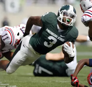 B.J. Cunningham now holds the career lead in receptions at MSU, catching five passes for 73 yards in today's game.