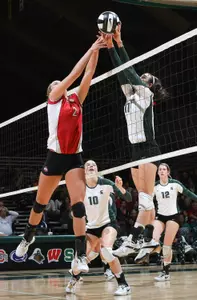 Senior Becca Zlabis tallied two solo blocks against Ball State on Friday night.