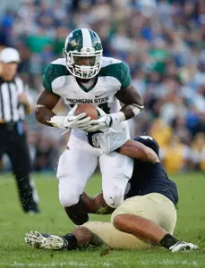 Le'Veon Bell paced the Spartan ground attack with seven carries for 27 yards against Notre Dame.