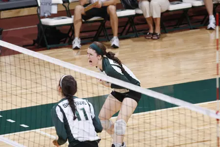 Sophomore Kristen Kelsay and the Spartans are excited to open conference play this weekend against Purdue and Indiana.
