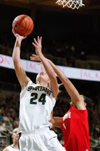 Junior Courtney Schiffauer led MSU in points (12) and assists (three), both season highs.