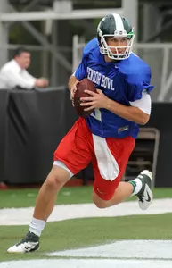 Kirk Cousins has had an impressive week of practice heading into Saturday's Senior Bowl. (Photo by Katie King, Pensacola News Journal)
