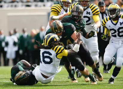 Michigan State recorded seven sacks in last year's 28-14 victory over Michigan, including four against Denard Robinson.