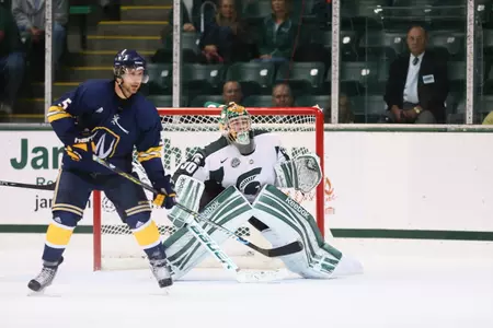 Jake Hildebrand made his first collegiate start, earning a 4-2 win