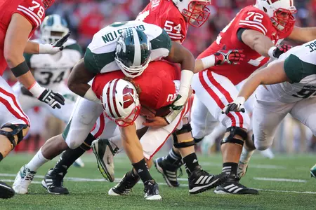 William Gholston recorded five tackles, including 4.5 for losses, and a pass break-up in MSU's 16-13 overtime win at Wisconsin.