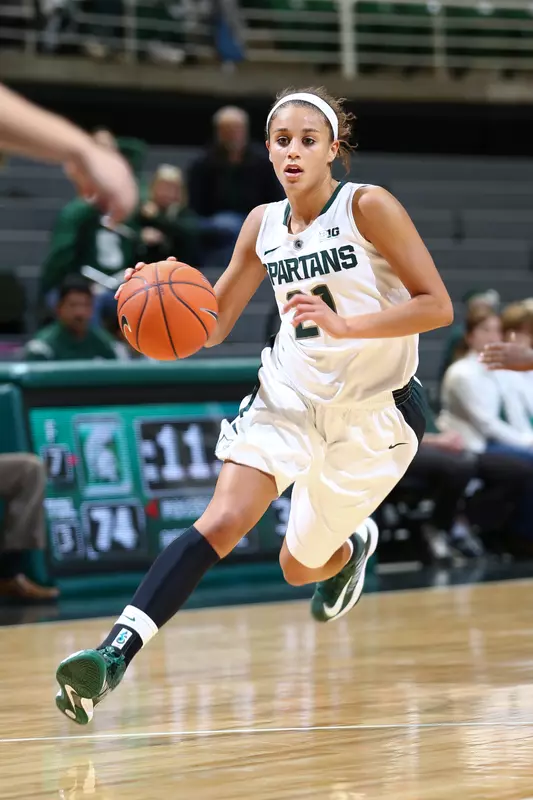 Junior Klarissa Bell led the Spartans in points (19), rebounds (8), assists (6) and steals (3) in MSU's 83-39 win over UT Arlington.