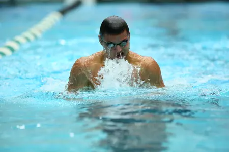 Sophomore Bahadir Senel won the 50 breaststroke on first day of the Magnus Cup