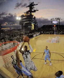 One year after opening the season on the USS Carl Vinson, MSU begins the 2012-13 season at Ramstein Air Base in Germany.