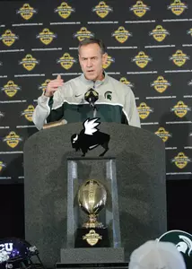 Upon his team's arrival, Mark Dantonio addressed the media at Phoenix Sky Harbor International Airport on Monday, Dec. 24.
