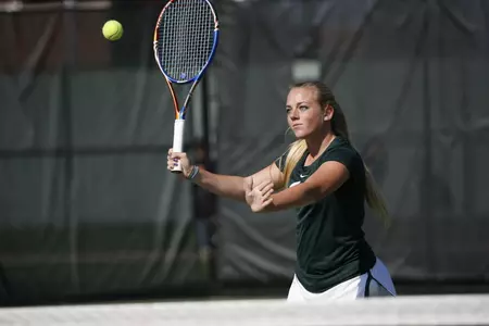Julianne Gruber has played in every match so far for the Spartans, seeing time at the No. 5 and No. 6 singles position.