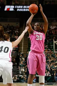 The game features the top two rebounders in the Big Ten - MSU's Lykendra Johnson (8.9) and Nebraska's Jordan Hooper (9.5).