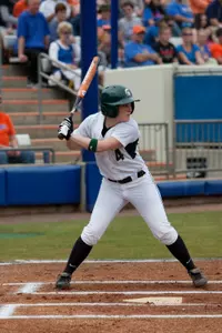 Senior Ali Grant notched one triple and one double during day one of the Strike-Out Cancer Tournament.